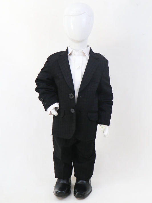 BCP03 2 PCS Coat Pant Suit for Boys 1Yrs - 15Yrs Black Checks