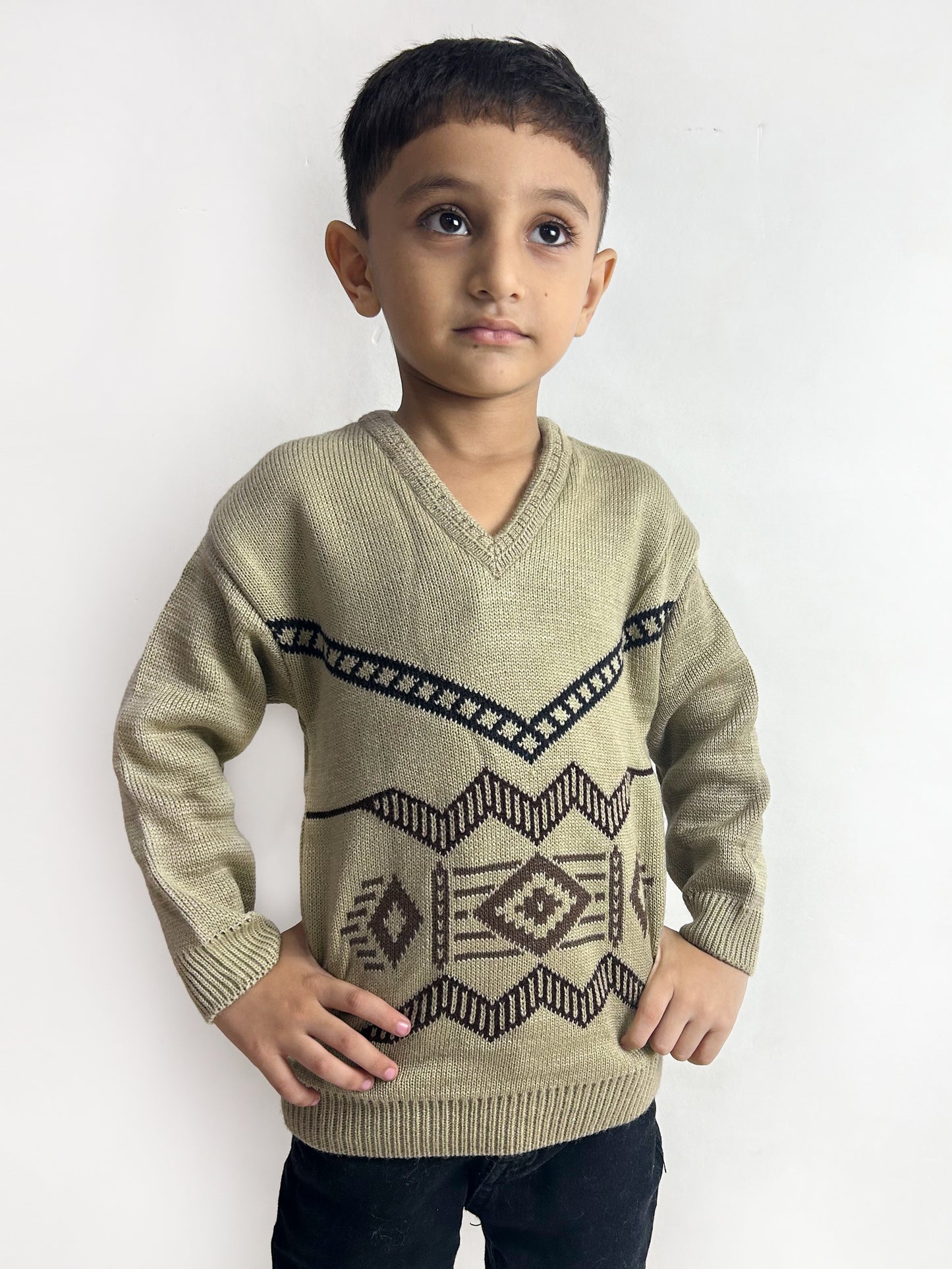 2Yrs -4Yrs Thistle Green Full Sleeve Sweater For Kids KSW17