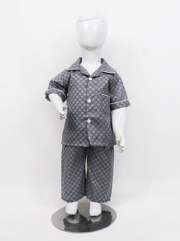 BNS01 NG Kids Cotton Night Suit 1Yrs - 5Yrs Dark Grey