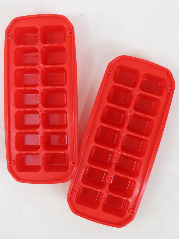 KTC10 Frosty Pack of 2 Ice Cubes Tray (14 Cubes) Red