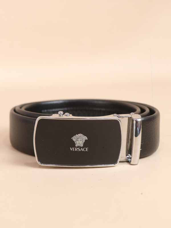 Black Faux Leather Belt For Men's MB21