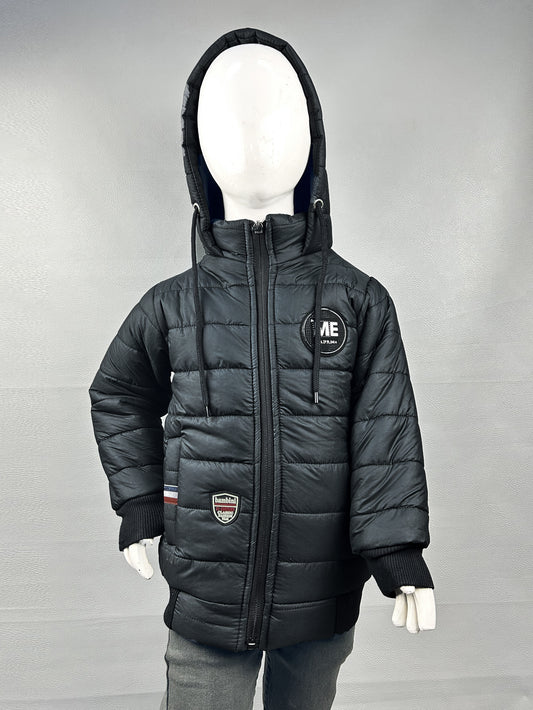 2.5Yrs - 8Yrs Black Puffer Jacket For Boys NKG KJ24