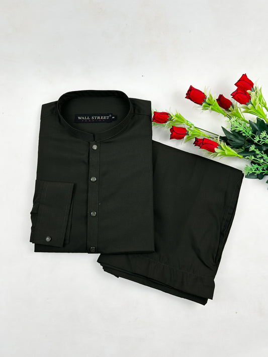 T.846 Dark Green Stitched Kurta Pajama Suit For Men 2 MSK100