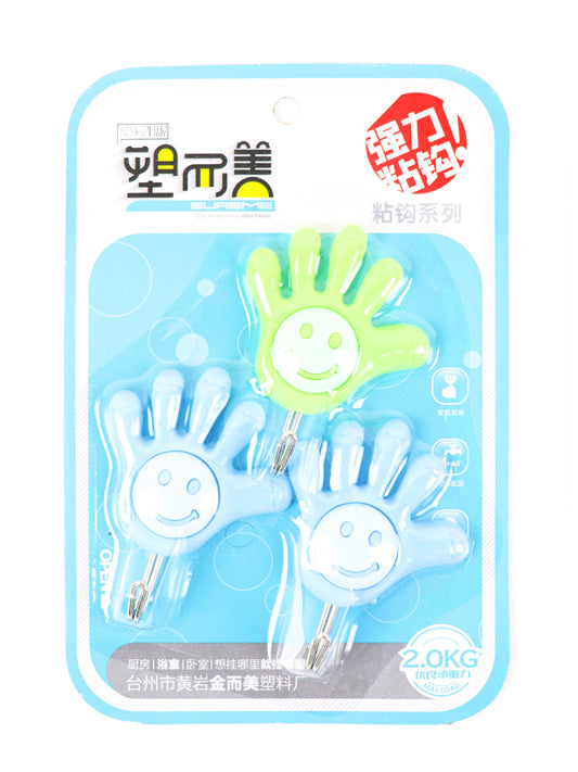 Pack of 3 Smiley Hand Hooks