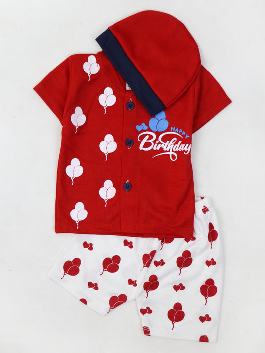 NBS06 HG Newborn Baba Suit 0Mth - 3Mth Birthday Red
