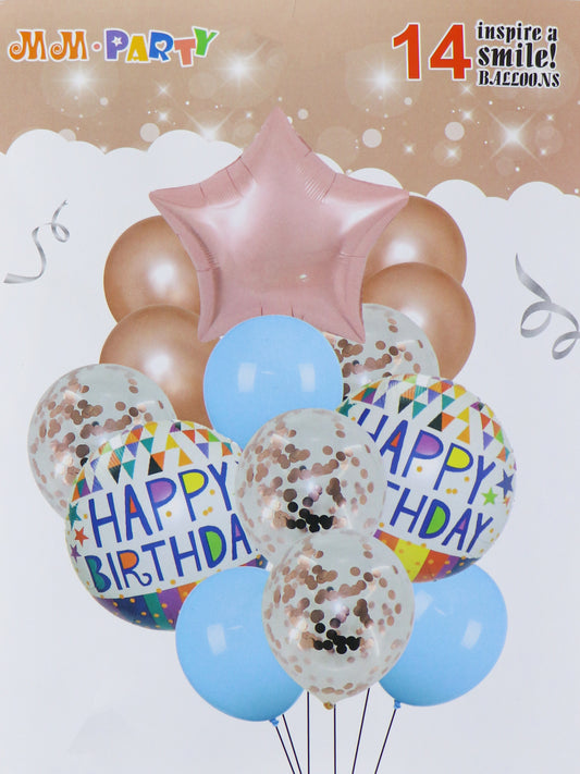 Happy Birthday Foil Balloons 14Pcs