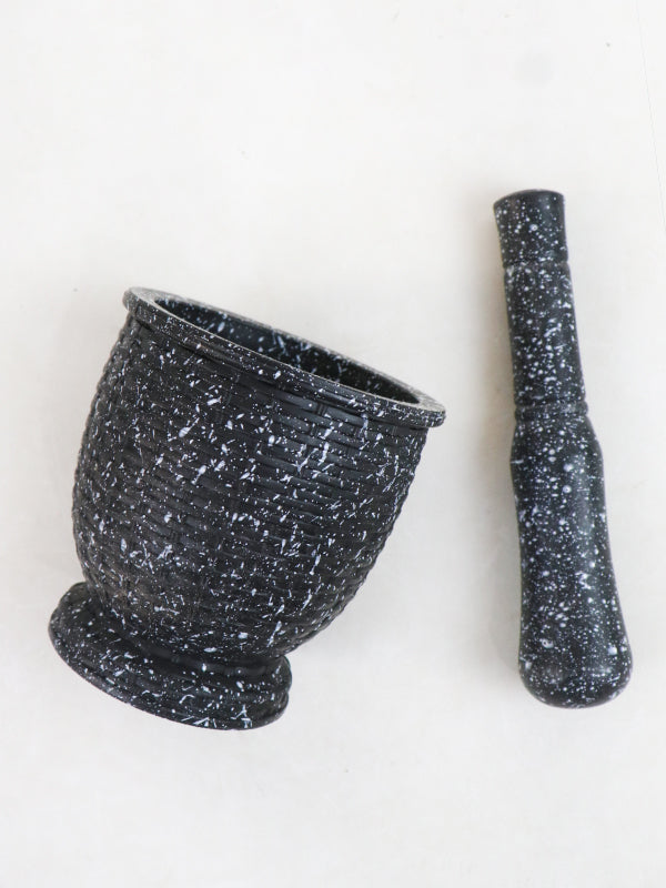 Plastic Mortar Pestle Black Granite Design Grinding Garlic Ginger Spices