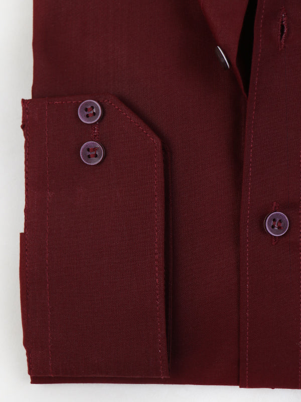 Men's Formal Dress Shirt Plain D Maroon