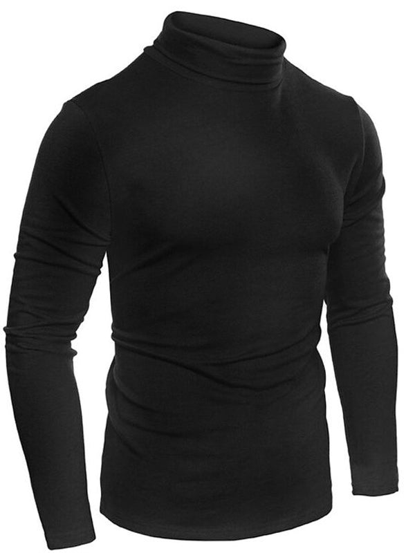 KH Men's Plain High Neck Black