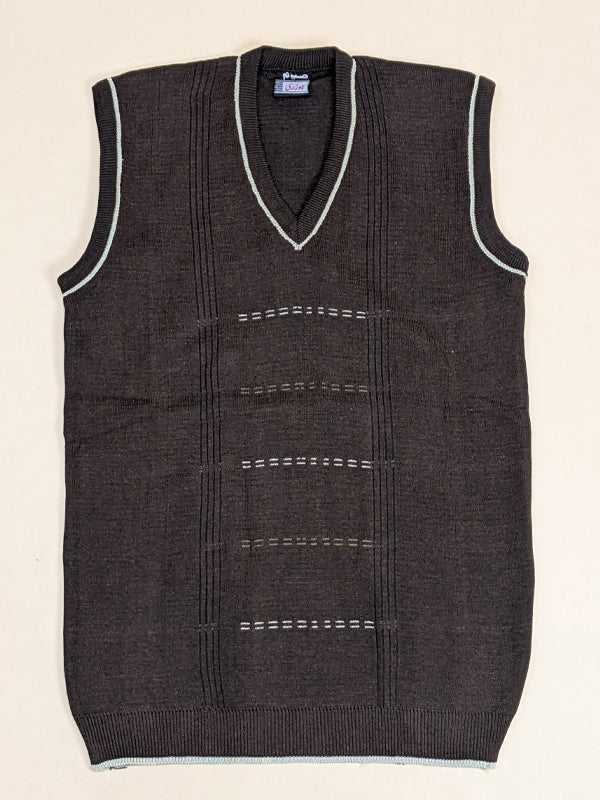 Dark Brown Sleeveless Sweater for Men MSW03