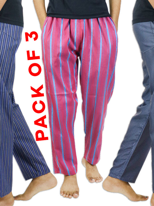 MT19 Pack Of 3 F Men's Trouser Multicolor & Multi design