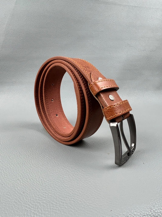 Rust Brown Faux Leather Belt For Men MB26