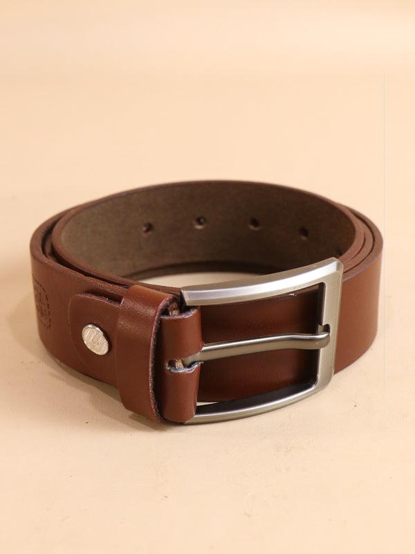 Brown Faux Leather Belt For Men's MB07