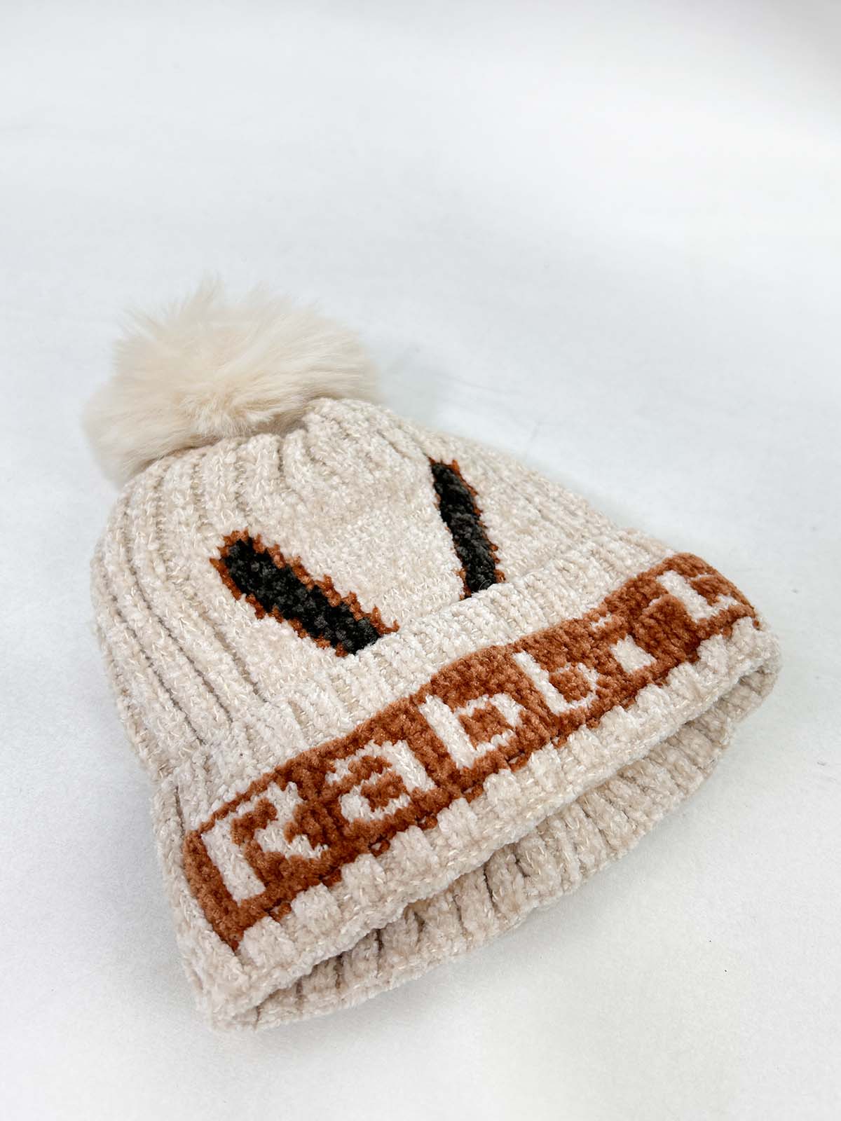 Rabbit Beige Beanie Winter Cap For Kids BWC44