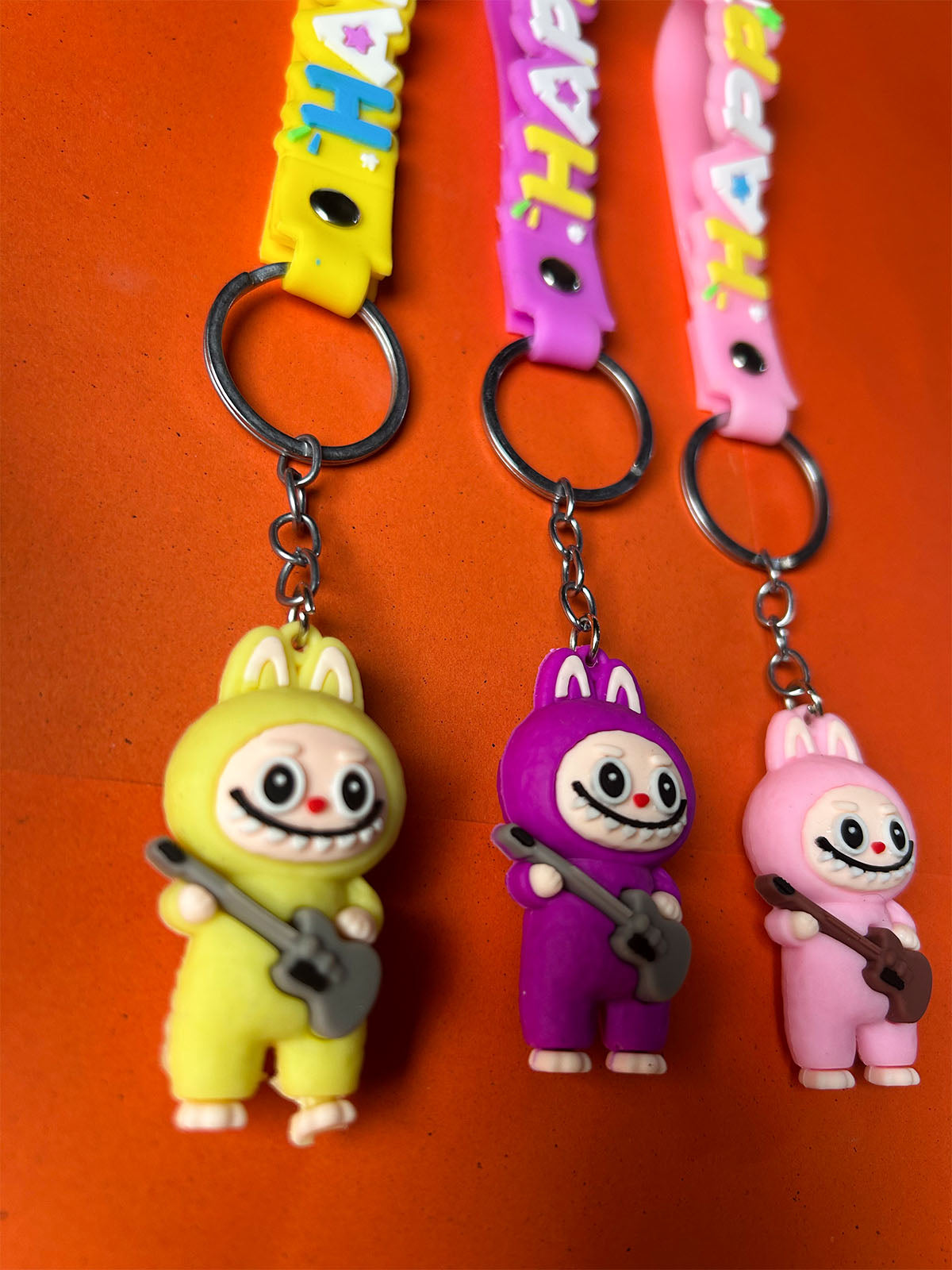 KC46 Pack of 3 Happy Key Chain Multicolor