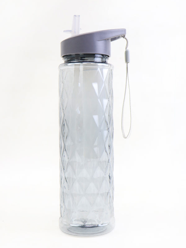 Transparent Reusable Water Bottle Diamond- Dim Gray