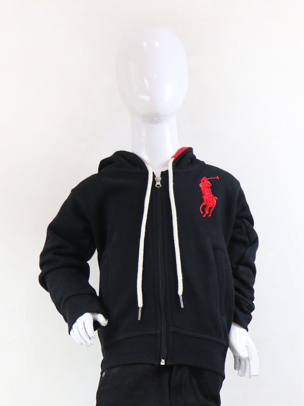KH12 Kids Zipper Hoodie 2.5Yrs - 8Yrs Polo Black