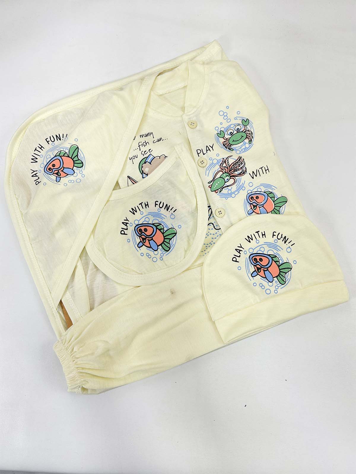 0Mth - 3Mth Yellow 5Pcs Gift Set For Newborn HG NBGS245