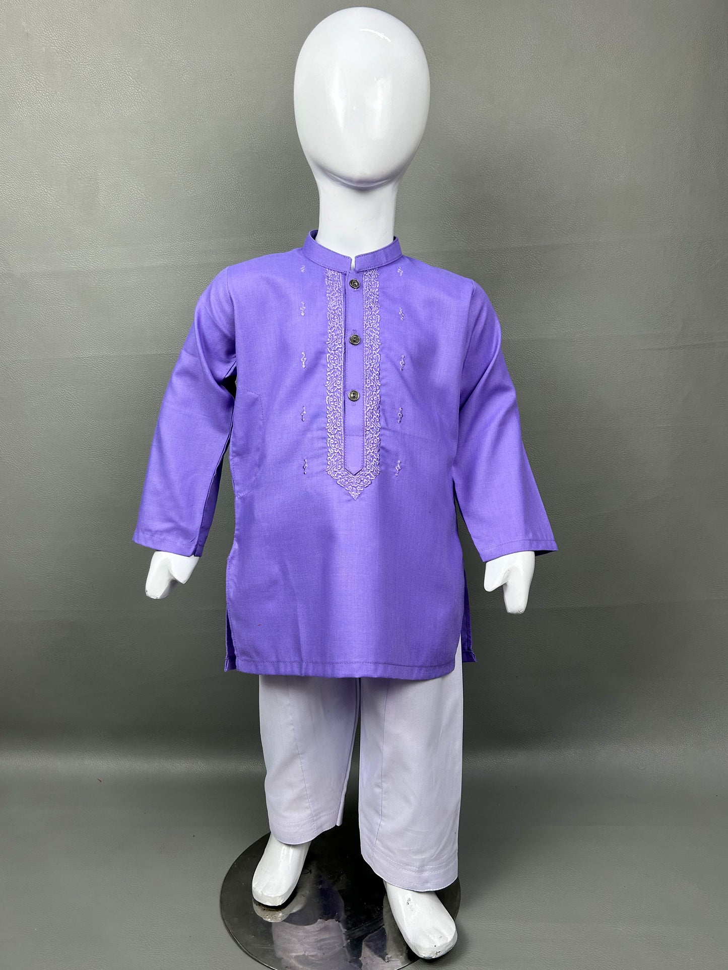 2Yrs - 14Yrs 720 Light Purple Kameez Shalwar Suit For Boys AM BKS122