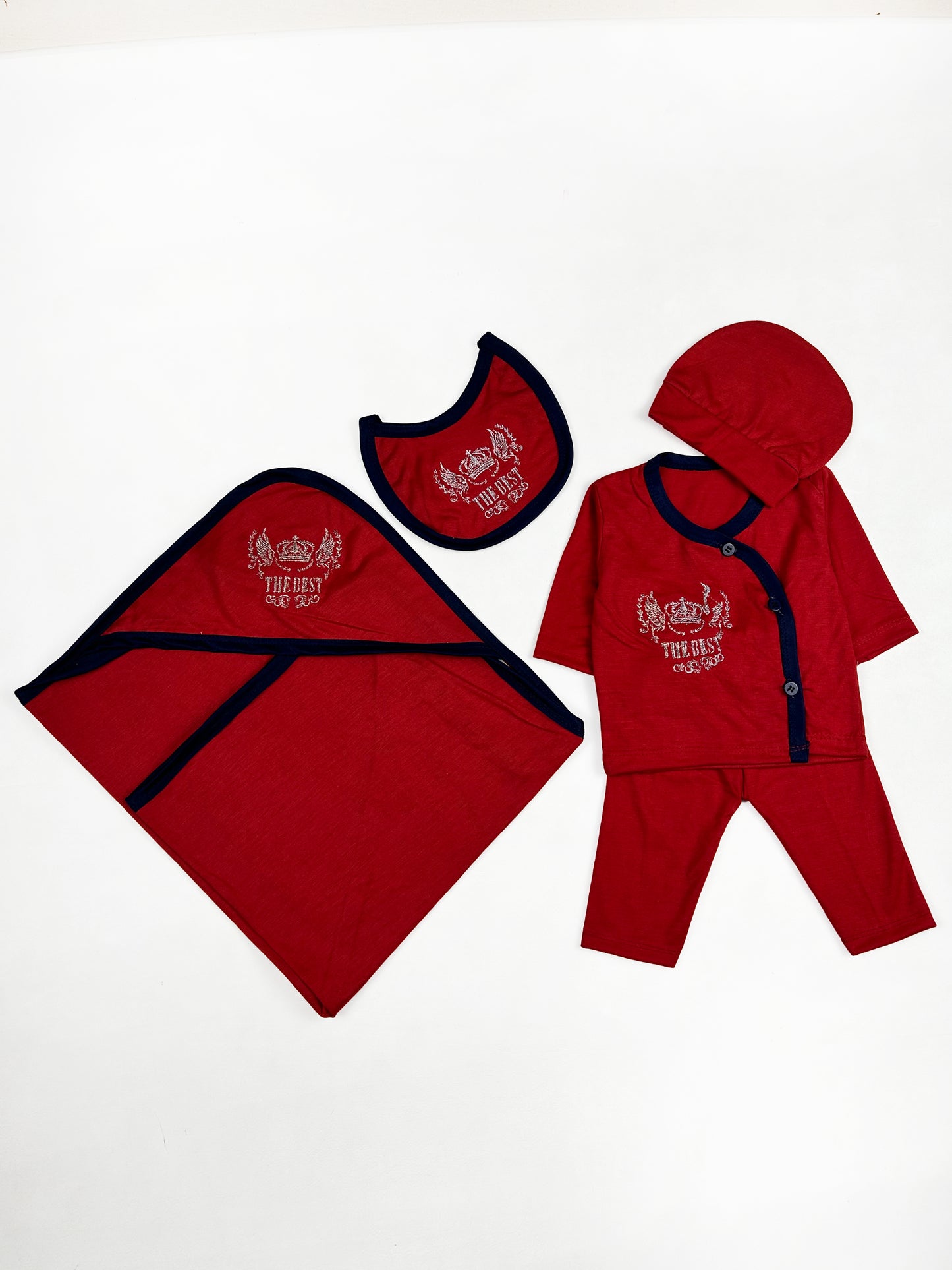 0Mth - 3Mth Best Red 5Pcs Gift Set For Newborn NBGS135