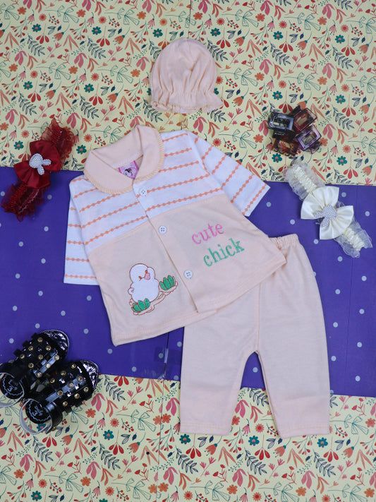 0Mth - 3Mth Cute Light Peach Baby Suit For Newborn NBS81