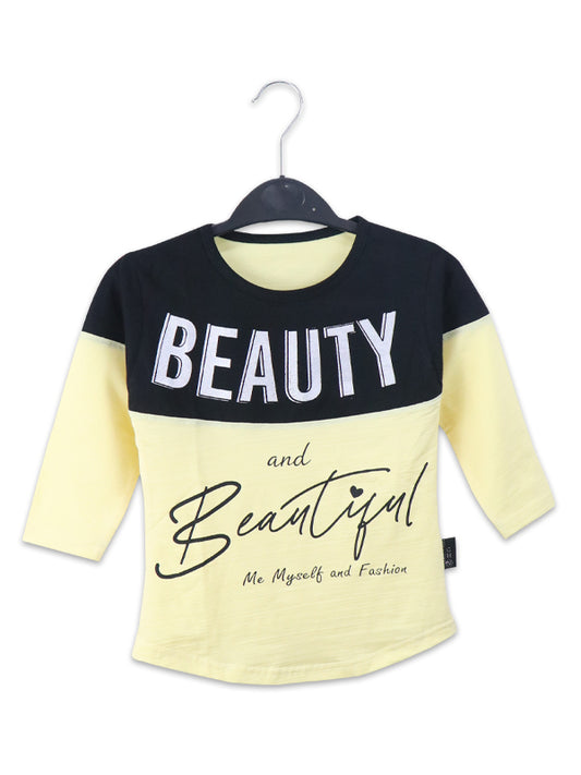 ATT Girls T-Shirt 3.5 Yrs - 9 Yrs Beauty Light Yellow