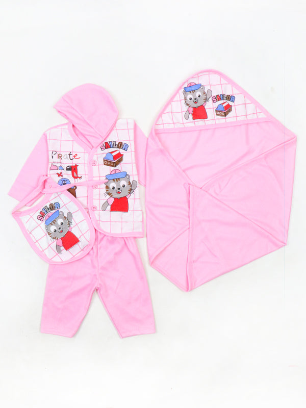 PG Newborn Pack of 5 Gift Set 0Mth - 3Mth Sailor Pink