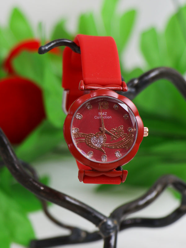Stylish BMZ Wrist Watch for Women Red