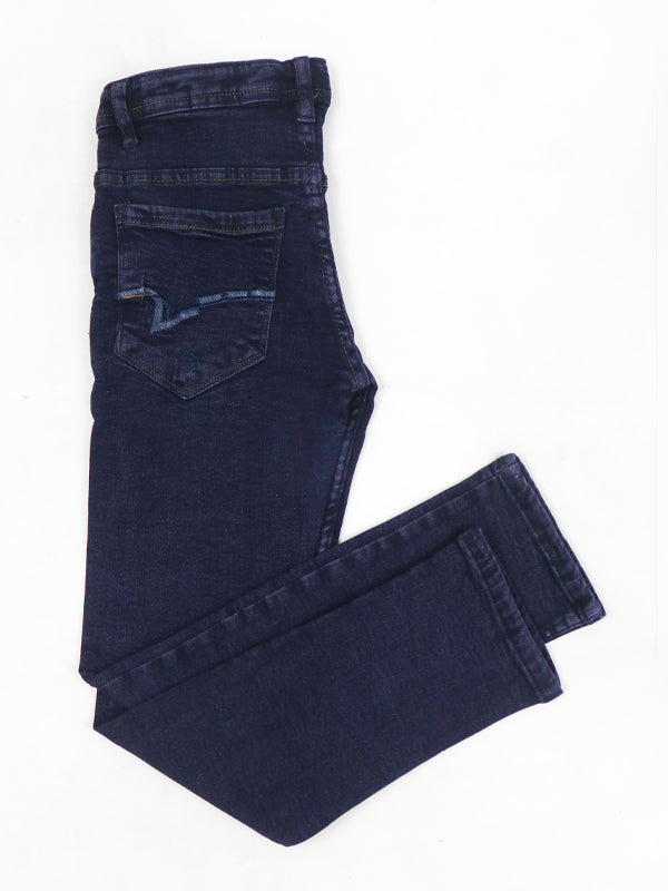 BJ07 SI Boys Stretchable Denim Jeans 12Yrs - 16Yrs Dark Blue