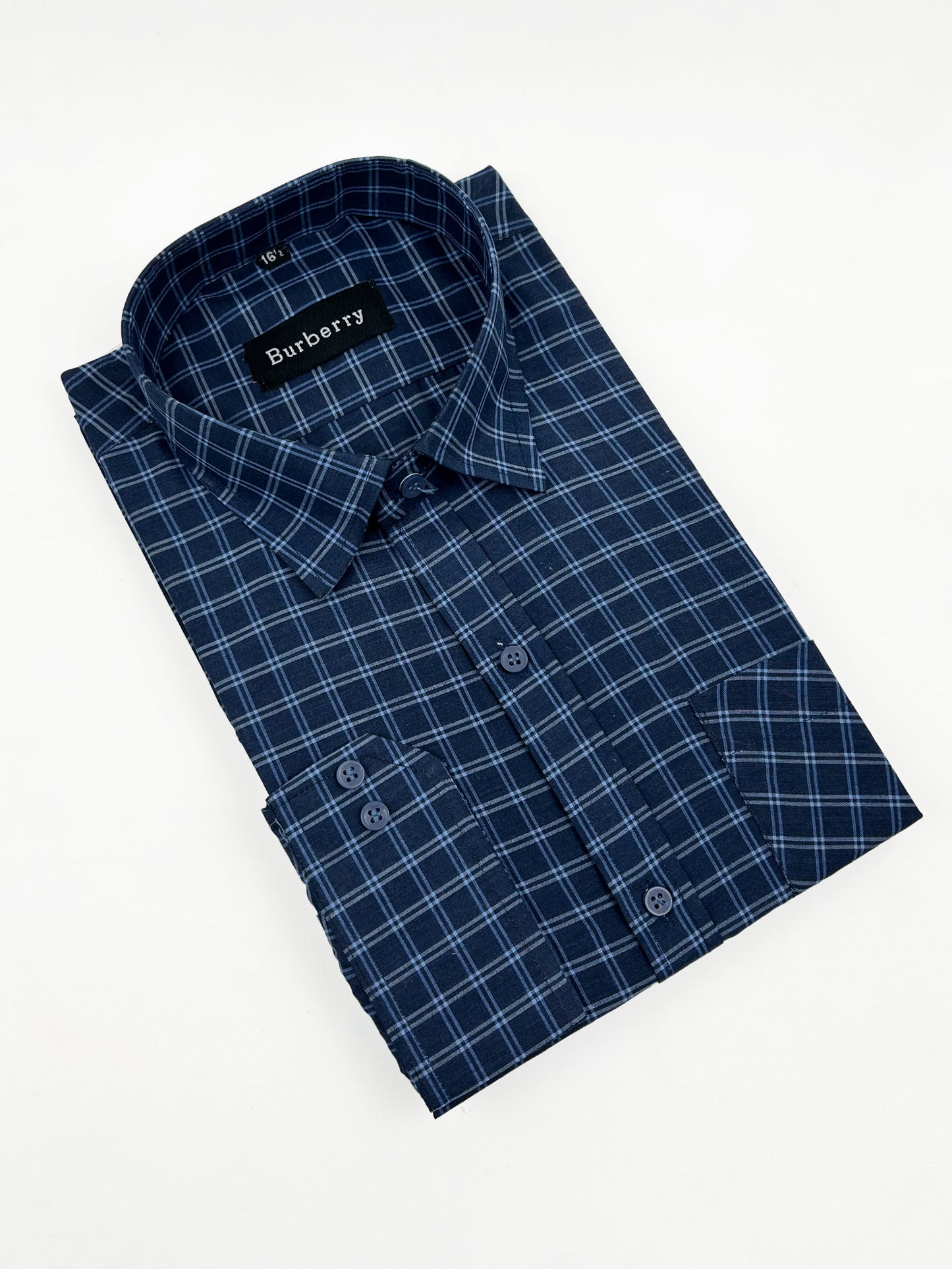 Blue Checks Formal Dress Shirt For Men AZ MFS215