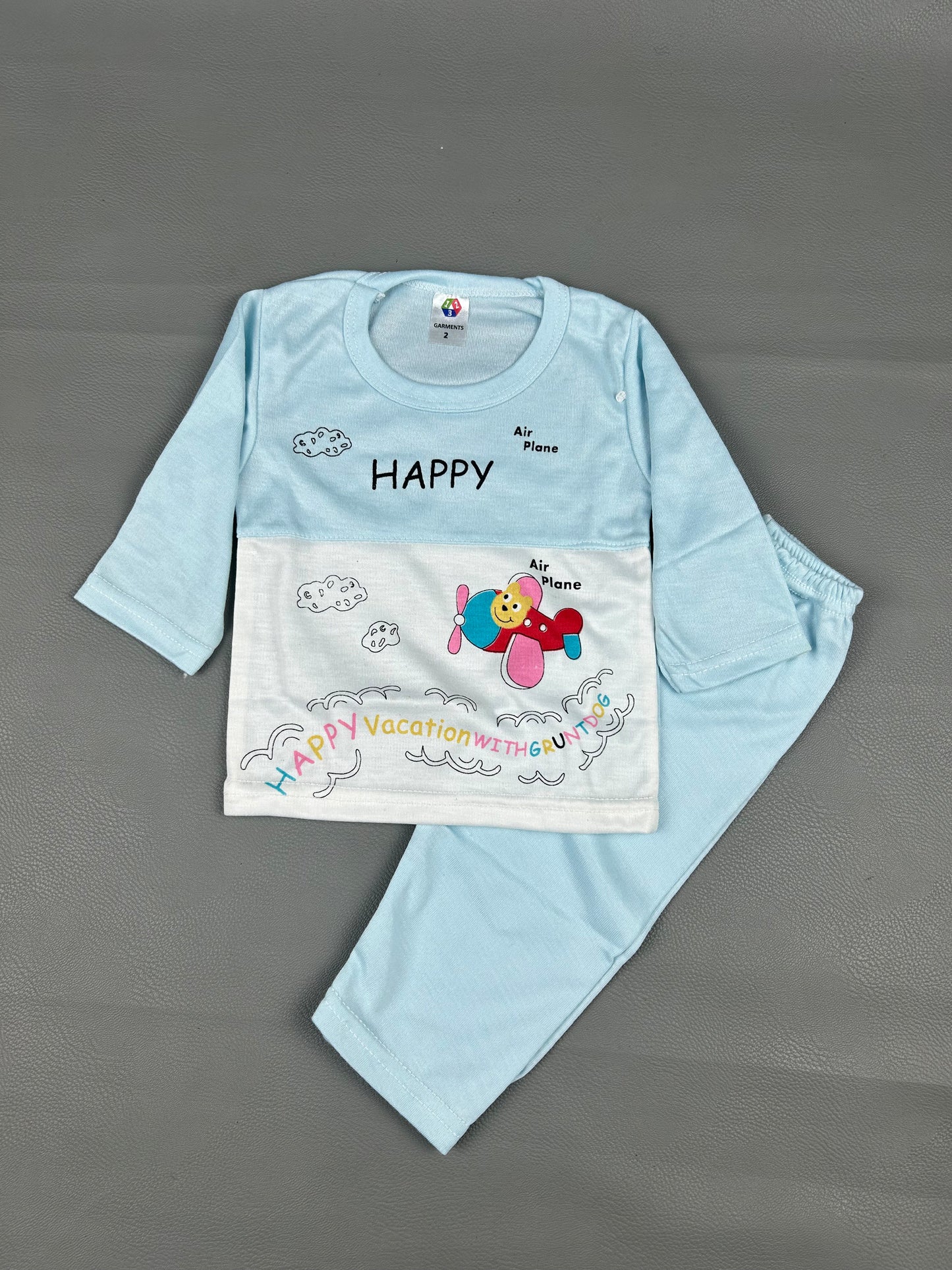 3Mth - 9Mth Light Blue Happy Suit For Newborns HG NBS179