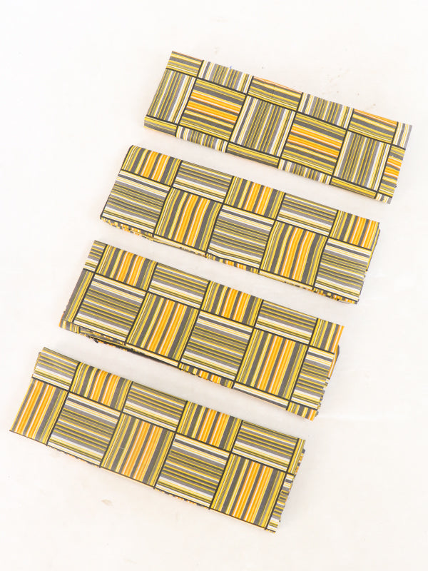 Yellow Lines Pack Of 4 Cotton Pillow/Cushion Cover 15" x 15"