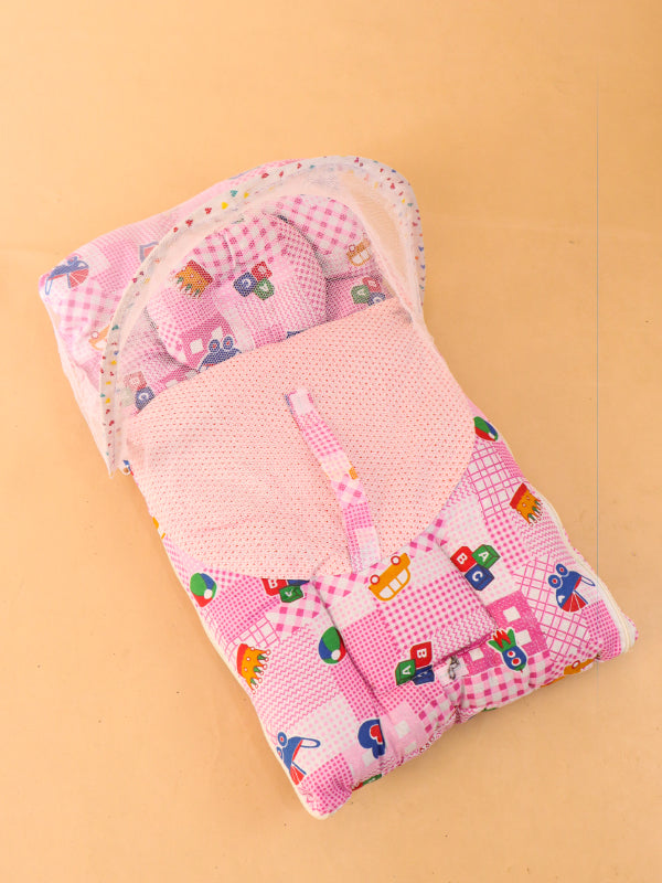 Pink Sleeping Bag With Mosquito Net For Newborns N NBSB08