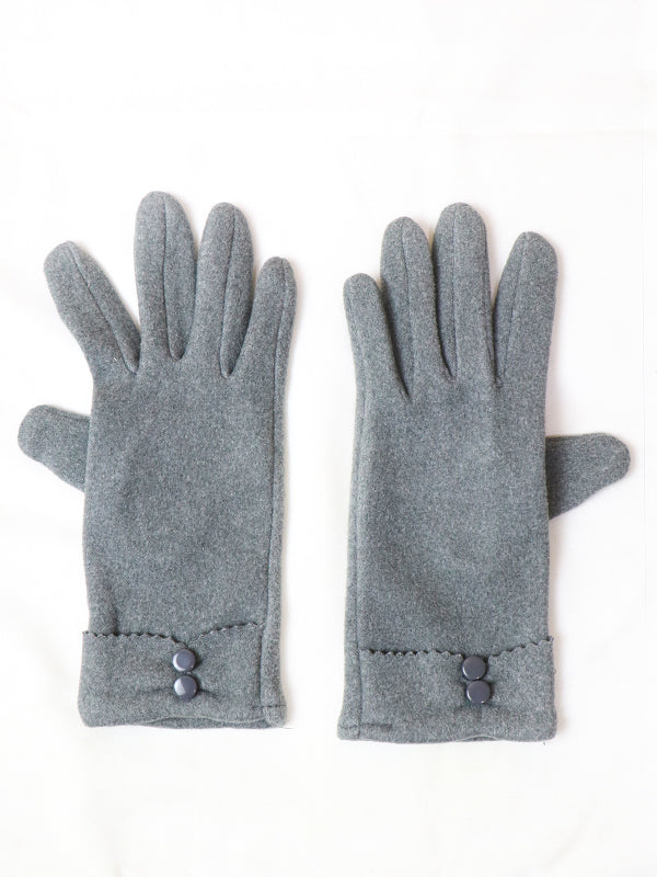 Grey Women's Winter Gloves / Girls Winter Gloves / Full Finger Gloves WG03