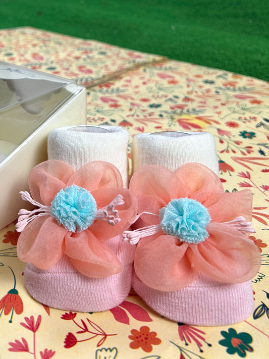 Floral Booties For Newborn NB15