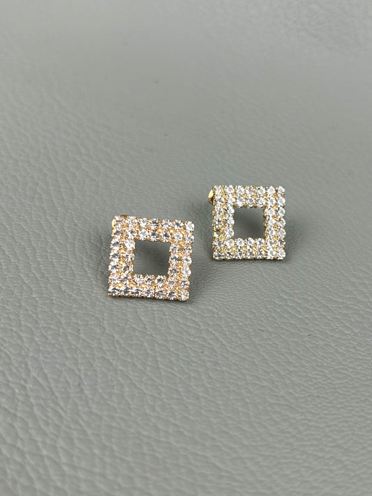 Golden Square Earrings For Women/Girls WER08