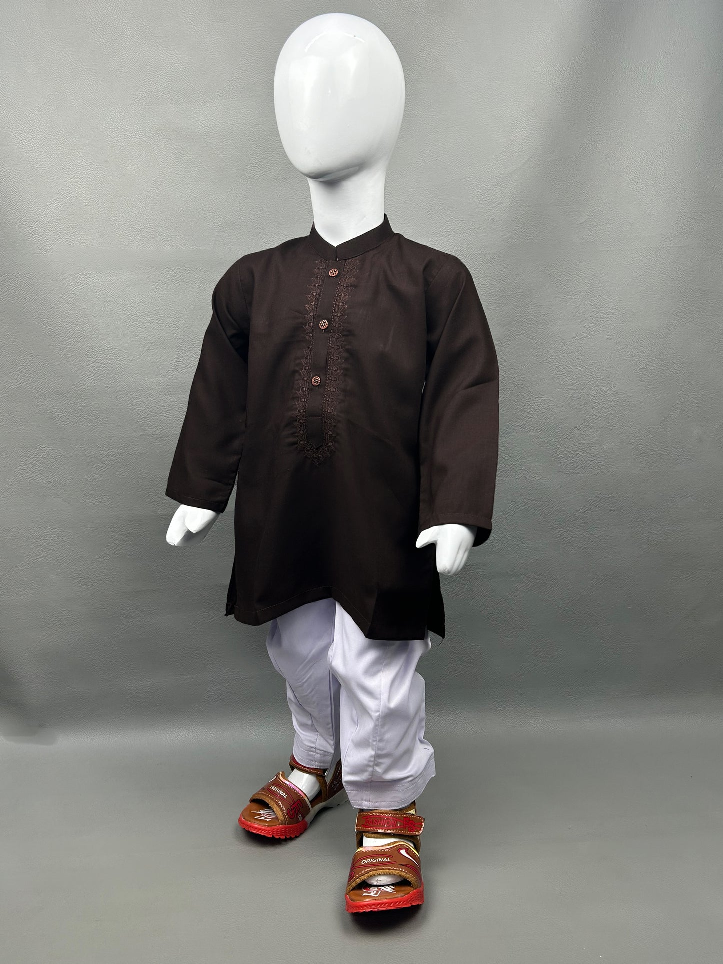 2Yrs - 14Yrs 681 Dark Brown Kameez Shalwar Suit For Boys BKS112