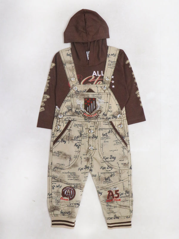 KR04 Kids Suit Hooded Romper 1Yrs-4Yrs Star Brown