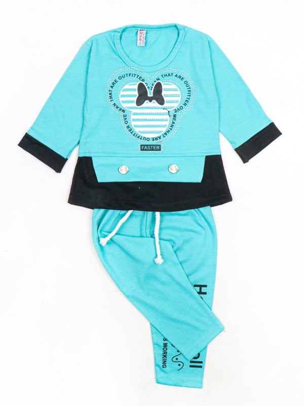 TG Girls Suit 1Yr - 4Yr Happy Doll Light ferozi