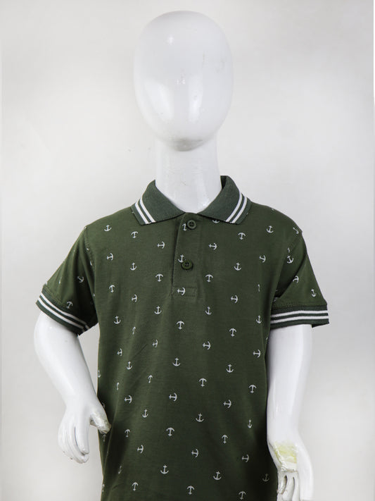 BTS01 MM Boys Polo T-Shirt 2.5Yrs - 8Yrs Anchor Green
