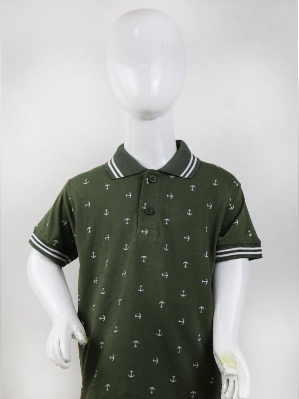 BTS01 MM Boys Polo T-Shirt 2.5Yrs - 8Yrs Anchor Green