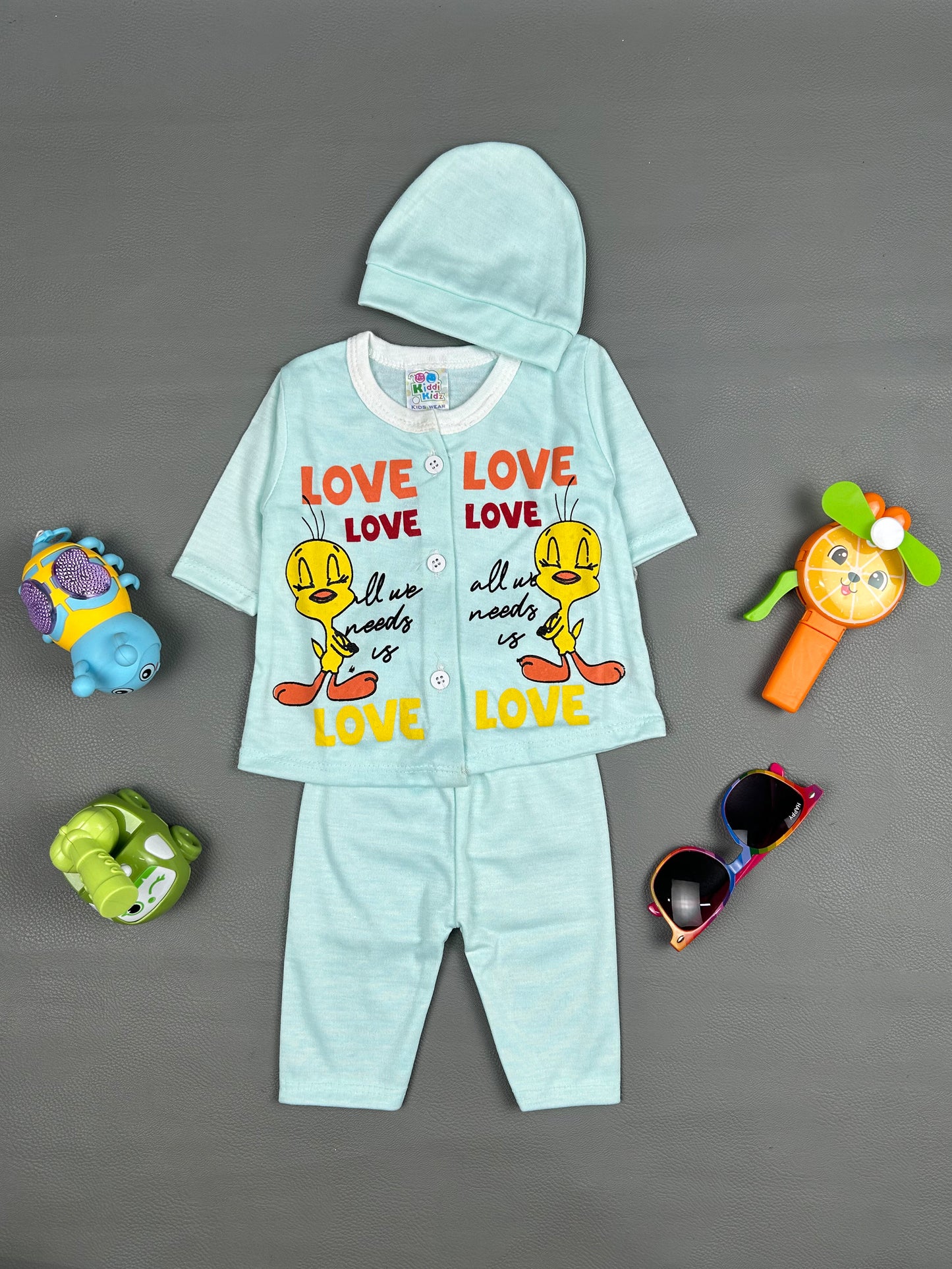 0Mth - 3Mth Love Light Blue Baby Suit For Newborn NBS300