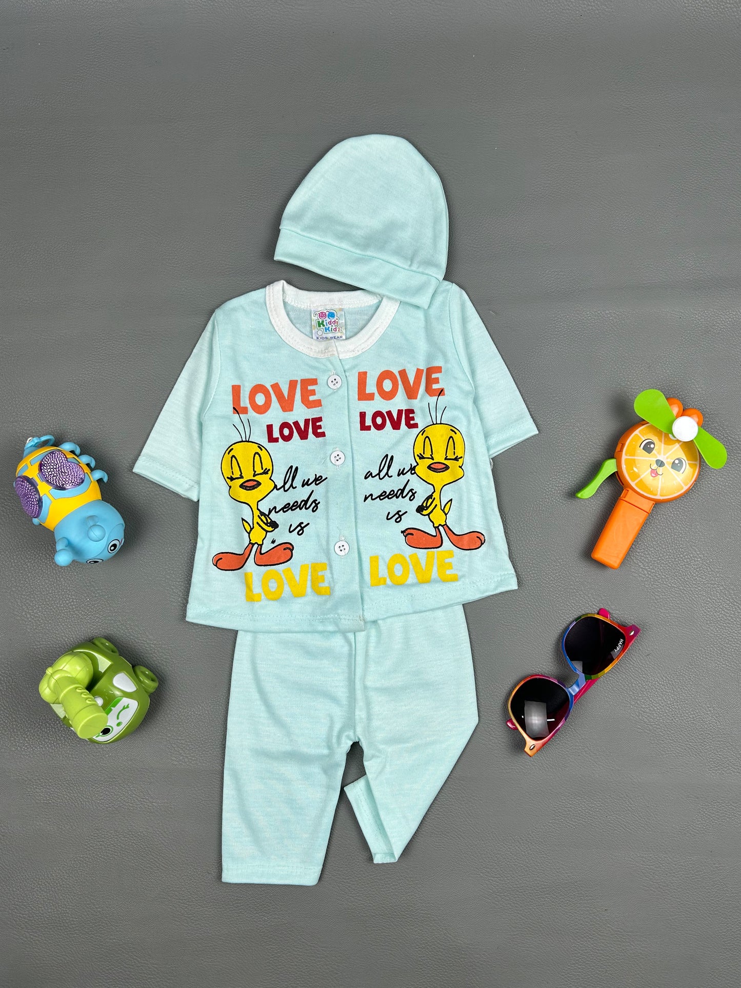 0Mth - 3Mth Love Light Blue Baby Suit For Newborn NBS300