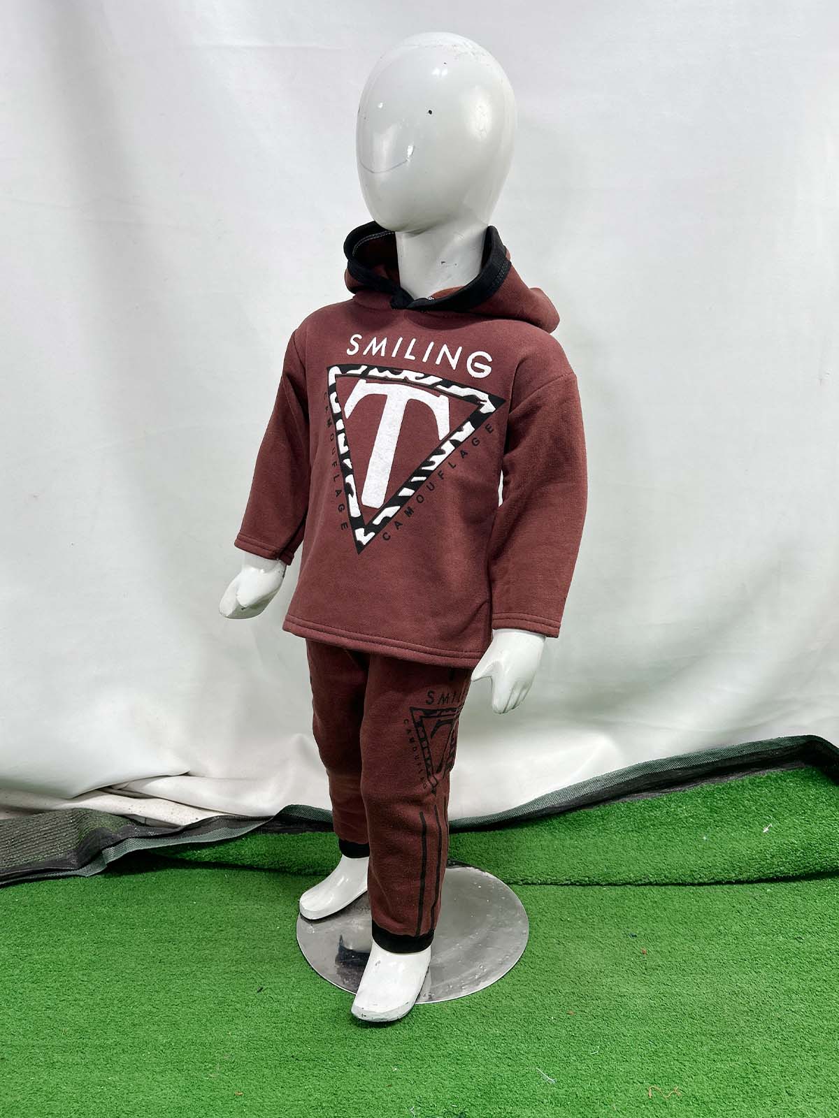 2Yr - 5Yrs Fleece T Brown Suit For Kids SH BS552