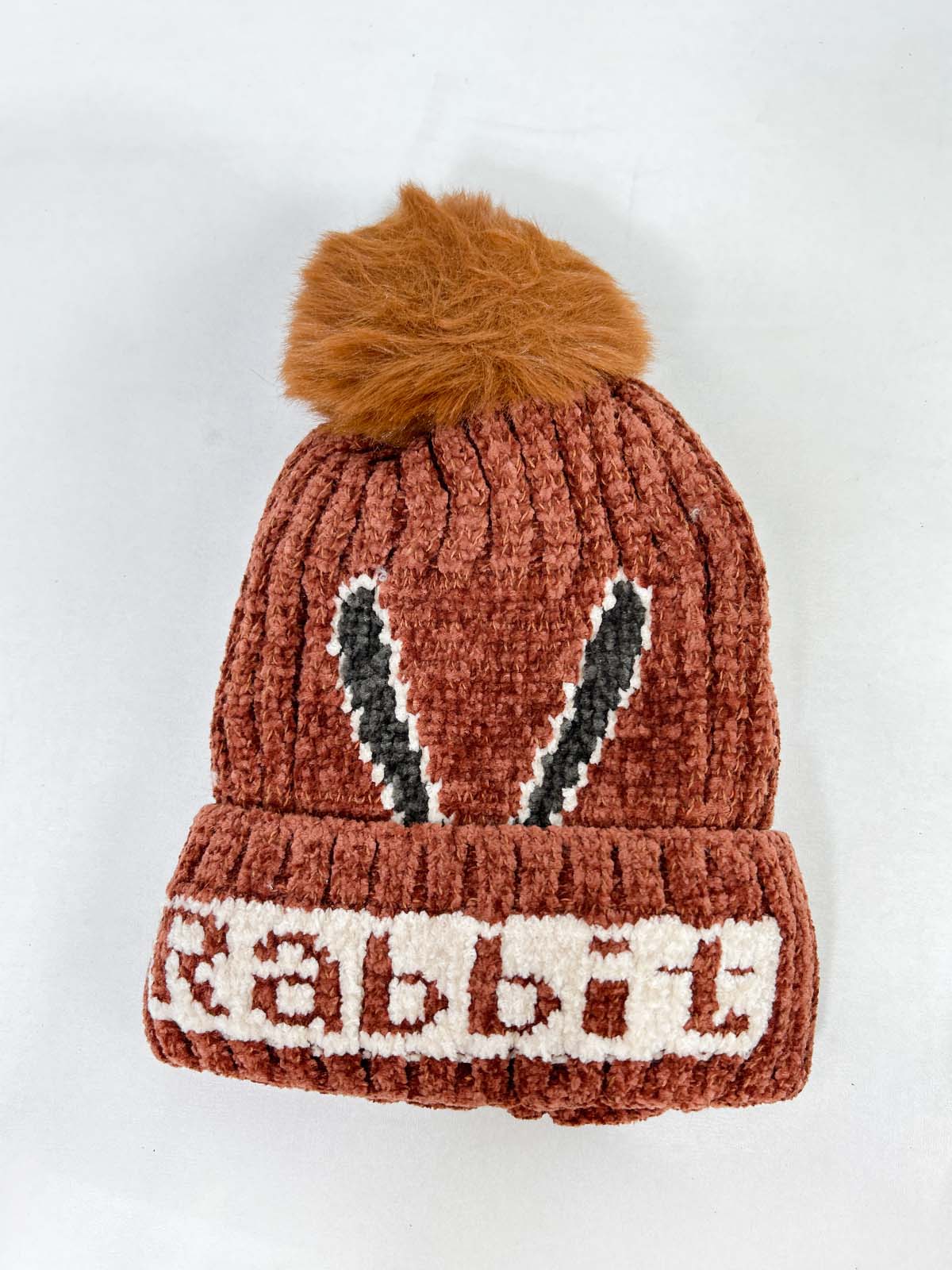Rabbit Brown Beanie Winter Cap For Kids BWC45