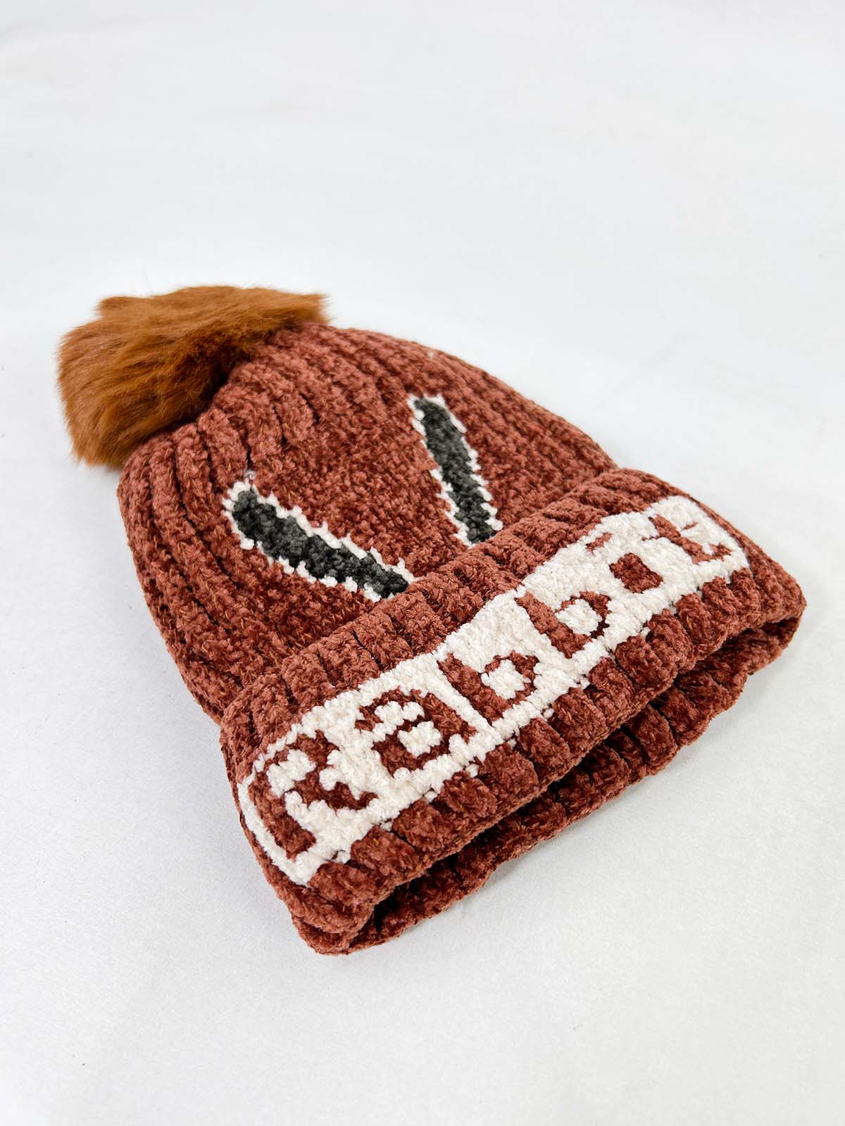 Rabbit Brown Beanie Winter Cap For Kids BWC45