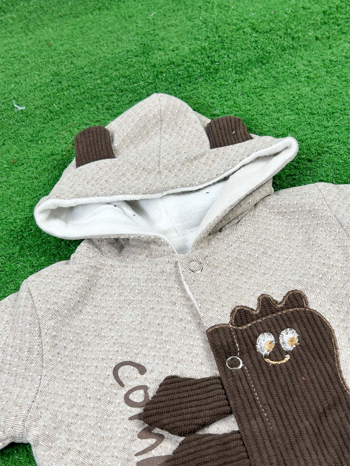 0Mth - 3Mth Fleece Brown Suit For Newborns NBS653