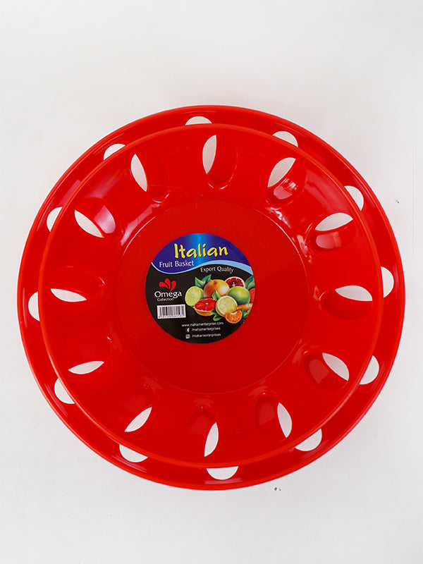 2Pc Italian Fruit Basket Red