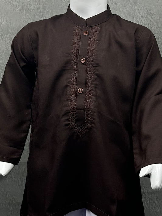 2Yrs - 14Yrs 681 Dark Brown Kameez Shalwar Suit For Boys BKS112