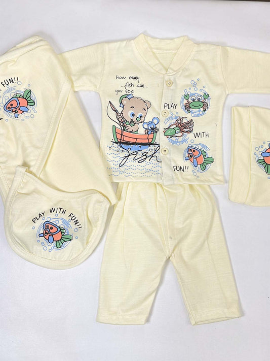0Mth - 3Mth Yellow 5Pcs Gift Set For Newborn HG NBGS245